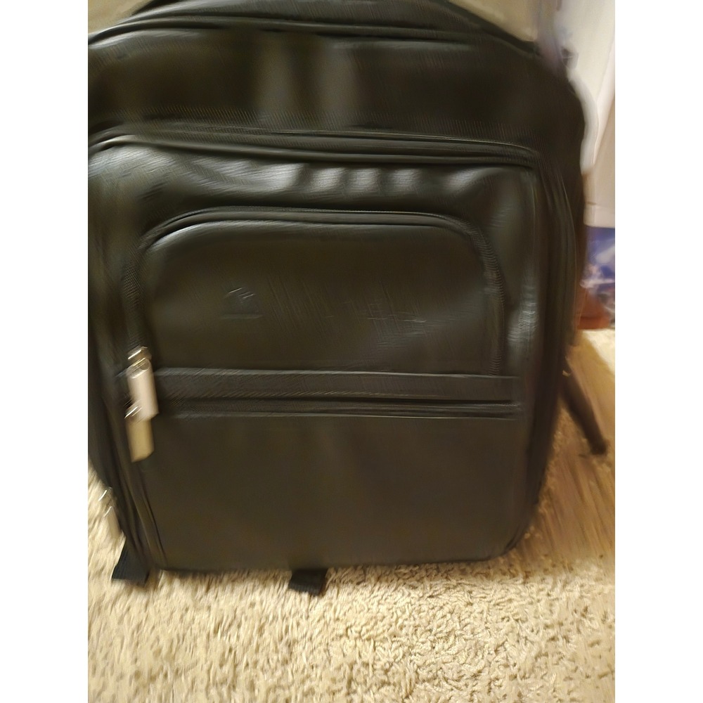 Wyndham Vacation Resorts Black Faux Leather Travel Backpack Business Laptop Bag